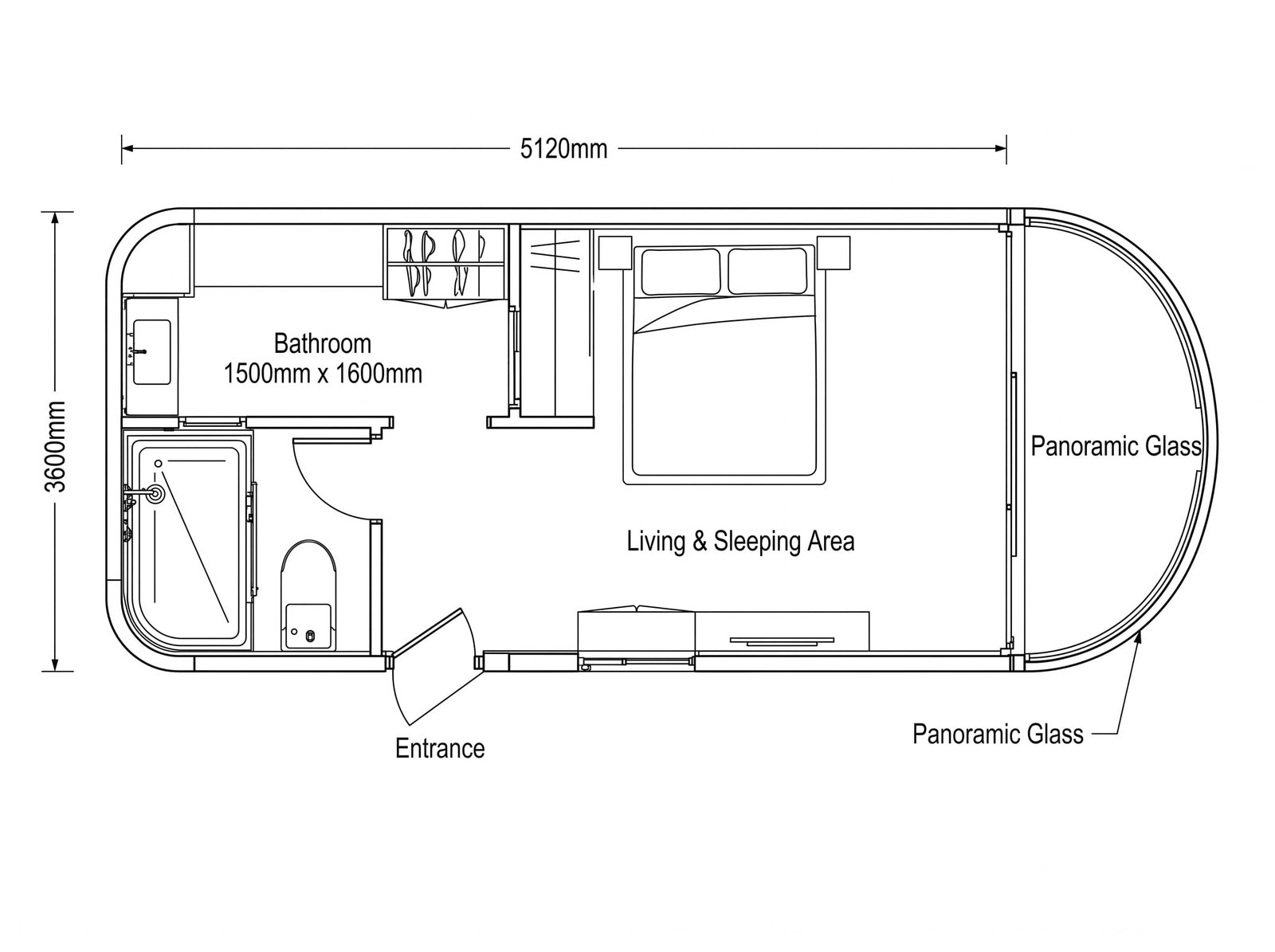 AeroPod Model M3 Architectural CAD Floor Plan